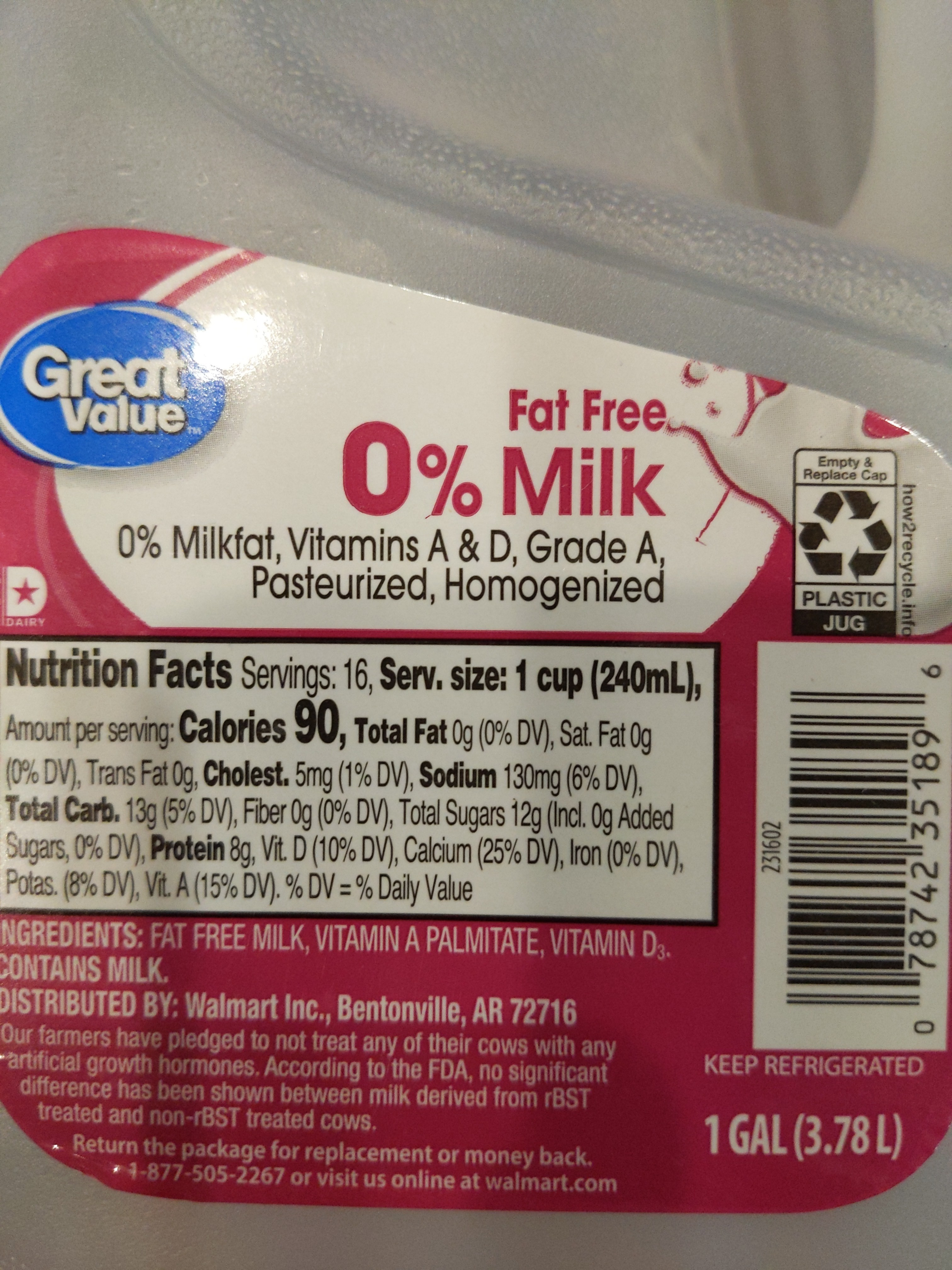 0% Milk